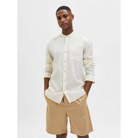 Selected - Slimrick-Soft Shirt Ls W - 16083629-Egret
