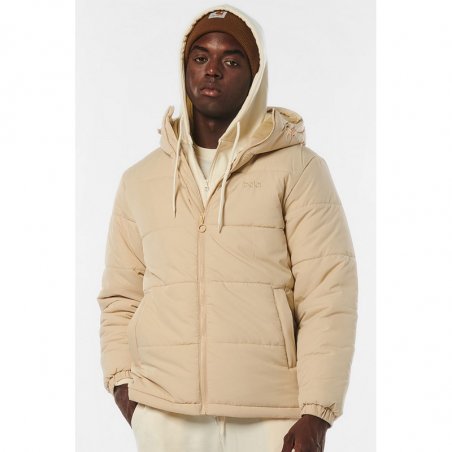 Body Action Men Padded Jacket With Hood - 073222-ΒΕΙGΕ