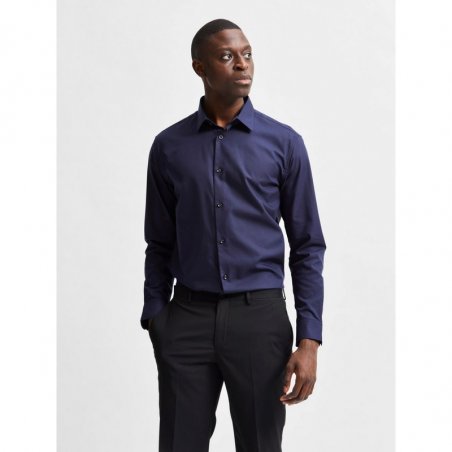 selected-slhslimethan-shirt-ls-classic-16080200-peacoat