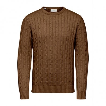selected-slhryan-structure-crew-neck-16087876-teak