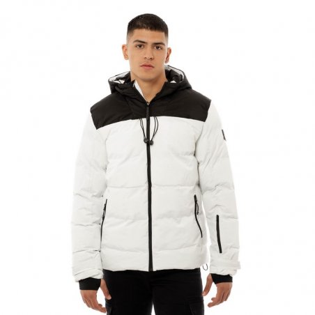 Be:nation Puffer Two Colors Puffer Jacket - 08302405-WHITE