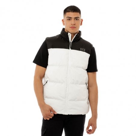 Be:nation Two Colors Puffer Vest - 08302404-WHITE