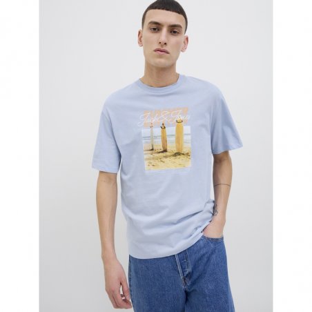 Jack & Jones Jjporto Tee Ss Crew Neck - 12269429-CHAMBRAY BLUE