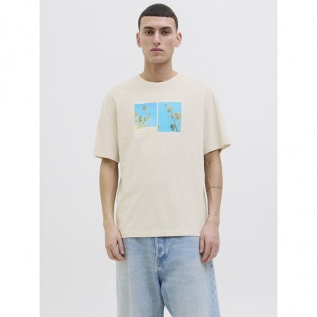 Jack & Jones Jjporto Tee Ss Crew Neck - 12269429-MOONBEAM