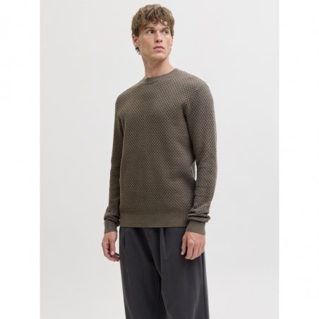 Jack & Jones Jprblubarkley Knit Crew Neck Ch Ln - 12286611-CROCODILE TWIST