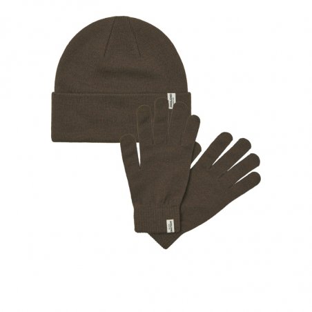 Jack & Jones Jaccooper Beanie And Gloves Giftbox - 12289070-CHOCOLATE BROWN
