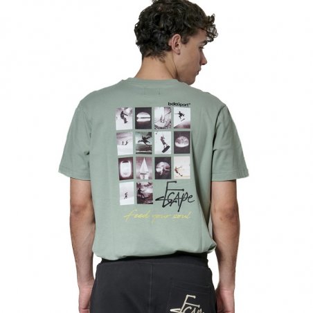 Body Action Men's Graphic T-Shirt - 053628-01-PISTACHIO GREEN