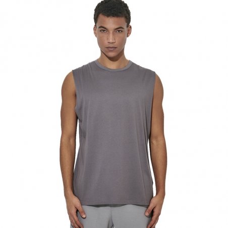 Body Action Men's Modal Sleeveless Tee - 043608-01-STEEL GREY