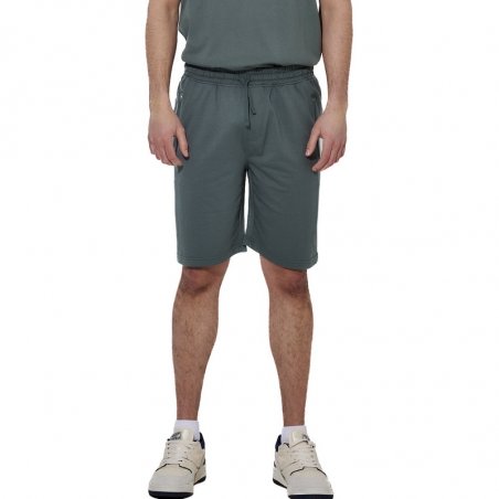 Body Action Essentials French Terry Shorts - 033616-01-BALSAM GREEN