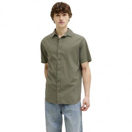 Jack & Jones Jjesummer Linen Blend Shirt S/s Sn - 12289160-DUSTY OLIVE