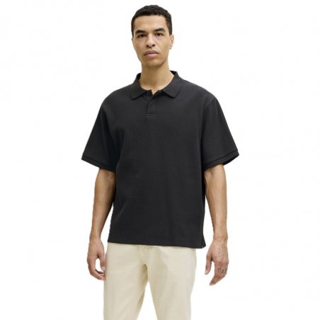 Jack & Jones Jjeharrison Structure Polo Ss Ln - 12287988-BLACK