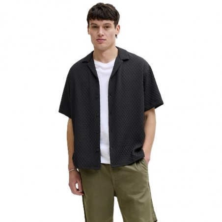 Jack & Jones Jjsean Resort Shirt Ss - 12289409-BLACK