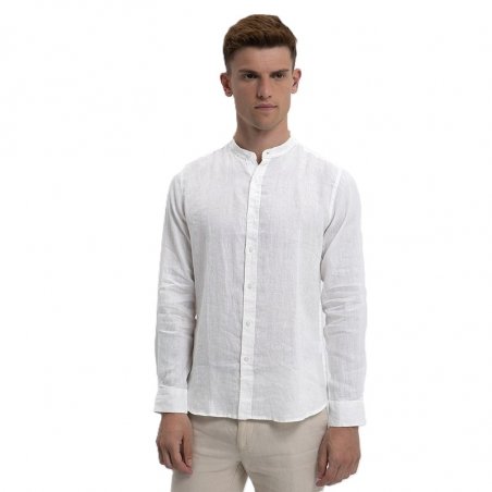 Gianni Lupo Μακρυμάνικo Λινό Πουκάμισο Shirt - GL7620S-WHITE