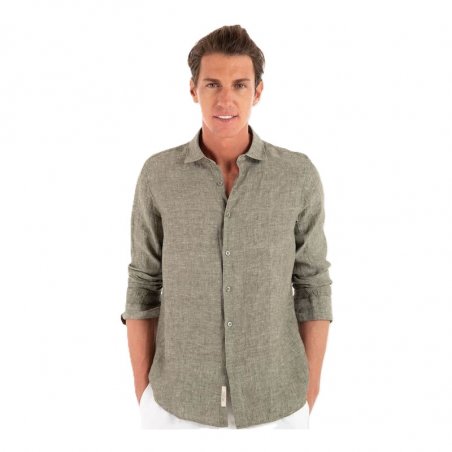 Gianni Lupo Μακρυμάνικo Λινό Πουκάμισο Shirt - GL7732S-MILITARY