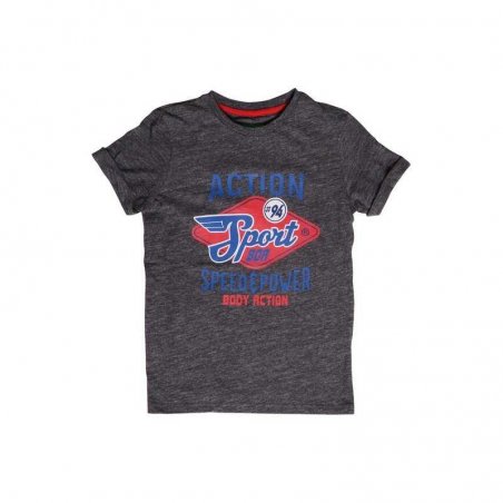 Body Action - Boys Jaspe T-Shirt - 054902-01-D.ΜΕL.GRΕΥ